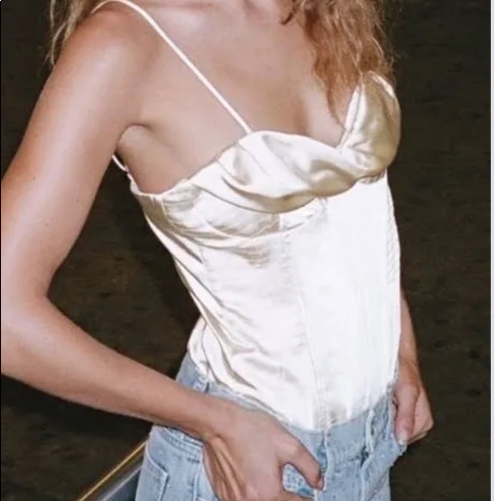 zara satin bustier bodysuit